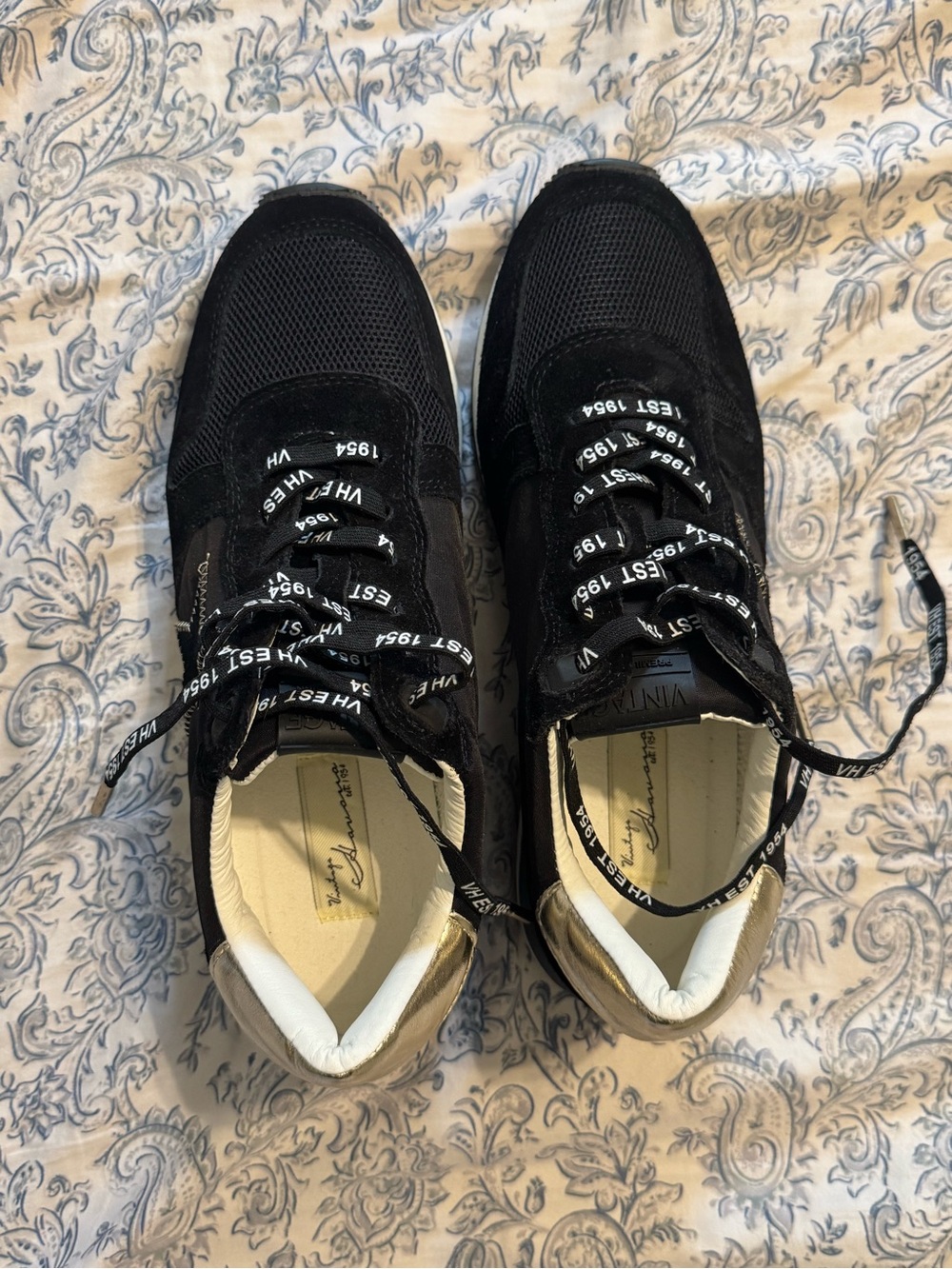 Vintage Havana Black and Gold Women's Sneakers